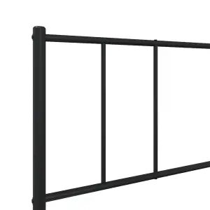 Berkfield Metal Bed Frame with Headboard Black 100x200 cm