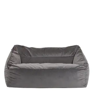 icon Cecilia Bean Bag Sofa Charcoal Grey Giant Velvet Bean Bag Chair