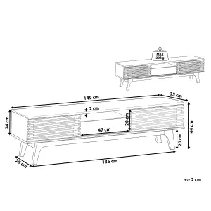 Beliani Rustic TV Stand White DETROIT