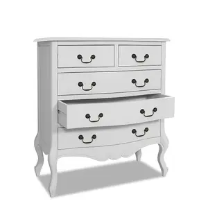 Juliette White Shabby Chic 2 Over 3 Chest of Drawers