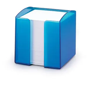 Durable TREND 800 Sheet Note Box Transparent Memo Pad Cube - Clear Blue