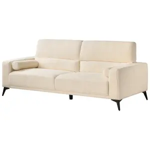 3 Seater Boucle Sofa Off-White ANGE