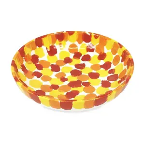 Petalo Hand Painted Ceramic Salad Fruit Bowl 26cm in Red