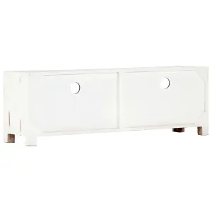 Berkfield TV Cabinet White 120x30x40 cm Solid Acacia Wood