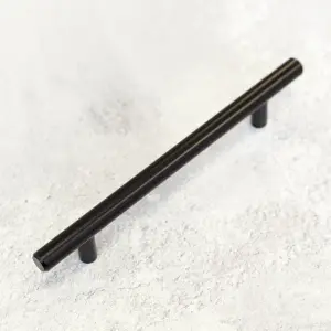 128mm Matt Black Cabinet Handle T-Bar Cupboard Door Drawer Pull Wardrobe Furniture Replacement Upcycle