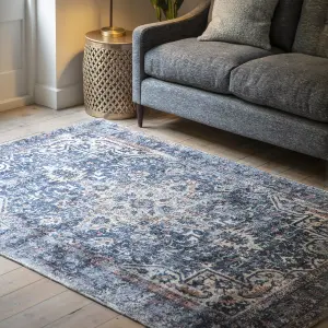 Iglezia Dark teal Persian Medium Rug, (L)170cm x (W)120cm