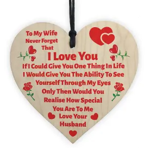 Red Ocean Gift For Wife Gifts Love Gifts For Wife From Husband Wood Heart Birthday Gift For Wife