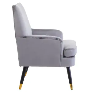 Interiors by Grey Velvet Armchair, Built to Last Lounge Chair, Easy to Maintain Velvet Chair, Reliable Armchair