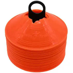 50 PACK 200mm Round Saucer Cone Marker Set ORANGE Flexible Pitch Court Training