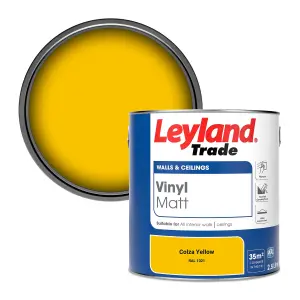 Leyland Trade Vinyl Matt Walls & Ceilings Emulsion Paint Colza Yellow (RAL 1021) 2.5L