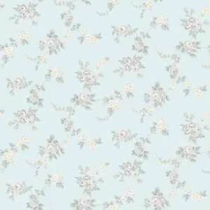 Galerie Abby Rose 4 Turquoise Grey Chic Rose Smooth Wallpaper