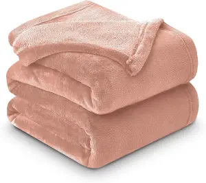 GC GAVENO CAVAILIA Luxury Faux Fur Throw 200X240 CM Peach Fleece Blanket for King Bed & Sofa Bed