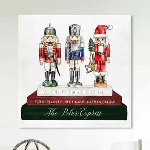 Holiday Nutcracker Books - Wrapped Canvas Painting 31 cm H x 31 cm W x 4 cm D