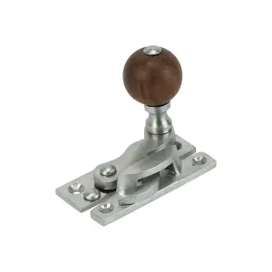 Sash Heritage Claw Fastener with Rosewood Knob (Non-Locking) - Satin Chrome