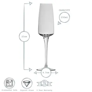 Bormioli Rocco - Aurum Champagne Flutes - 230ml - Pack of 6