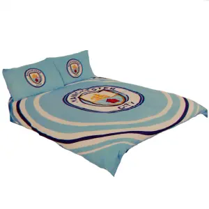 Manchester City FC Pulse Double Duvet Set Sky Blue (One Size)