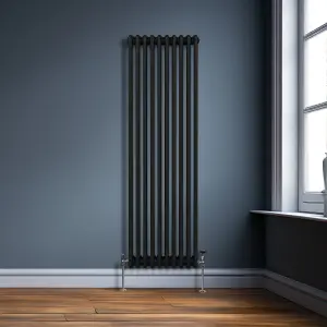 Traditional 3 Column Radiator - 1800 x 472 mm - Black