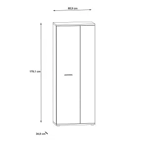 FURNICOMP Variant Multipurpose White Tall 2 Door Storage Utility Cupboard