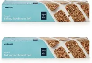 Pack Of 2 Lakeland Baking Parchment Paper Rolls 30cm X 45m – Easy Release Paper Includes Cutter Box