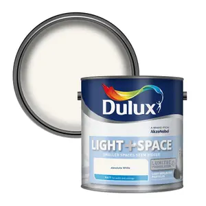 Dulux Light + Space Absolute White Matt Wall paint, 2.5L