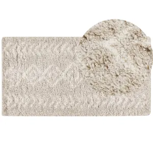 Shaggy Area Rug 80 x 150 cm Light Beige KAPAN