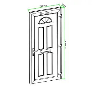 Fortia Lorne Clear Glazed Anthracite LH External Front Door set, (H)2085mm (W)920mm