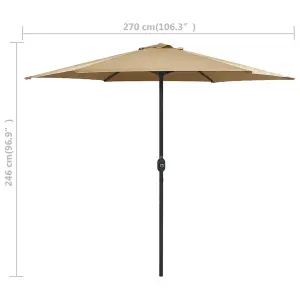 Berkfield Outdoor Parasol with Aluminium Pole 270x246 cm Taupe