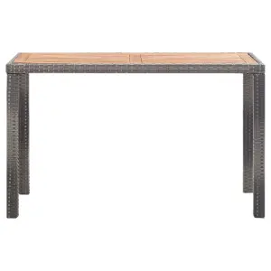 Berkfield Garden Table Anthracite and Brown 123x60x74 cm Solid Acacia Wood