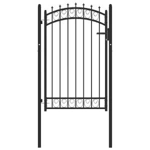 Berkfield Fence Gate with Spikes Steel 100x150 cm Black