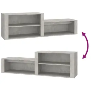 Berkfield Shoe Cabinet Concrete Grey 150x35x45 cm Engineered Wood