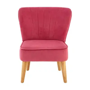 Interiors by Premier Kids Chair, Comfortable Seating Pink Velvet Chair, Easy to Clean Bedroom Chair, Adjustable Small Chair