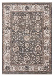 Green Traditional Bordered Floral 10mm Thick Stain-Resistant Rug For Bedroom, Living Room, & Dining Room-80cm X 300cm