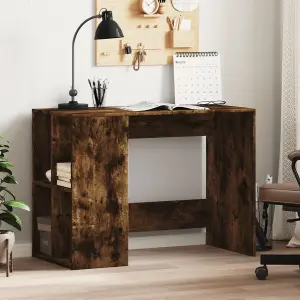 Berkfield Desk Smoked Oak 102x50x75 cm Engineered Wood