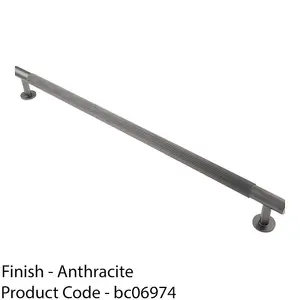 Reeded Lined Bar Door Pull Handle - 350mm x 13mm - 320mm Centres - Anthracite