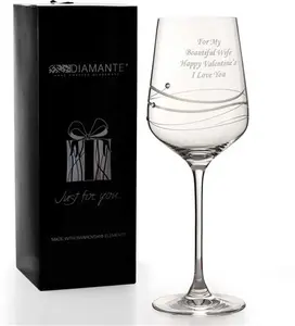 Personalised Wine Glass With Beautiful Swarovski Crystals