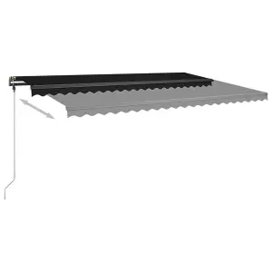 Berkfield Freestanding Manual Retractable Awning 500x350 cm Anthracite