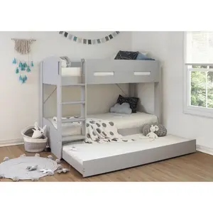 Cece Single (3') Bunk Bed with Trundle Grey