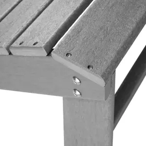 Footstool - weatherproof UV-resistant foot rest for Adirondack garden chair - light grey