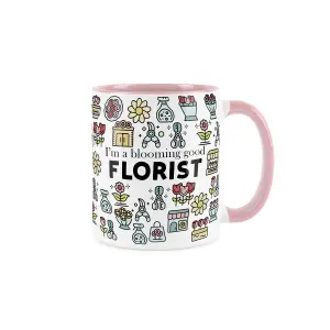 Florist Mug - Humourous Trades Novelty Gift - Tea/Coffee Hot Drinks Pink Ceramic Cup Present for Florists/Flowers & Plants Dealer