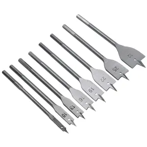 10pc Flat Wood Spade Drill Hex Shank With Extension Bar 6-32mm