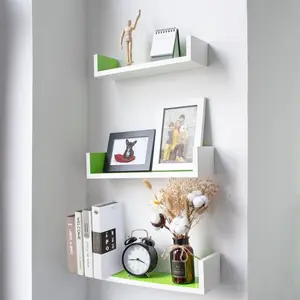 Byun 3 Piece Floating Shelf Set White/Green