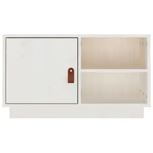 Berkfield TV Cabinet White 70x34x40 cm Solid Wood Pine