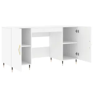 Berkfield Desk White 140x50x75 cm Engineered Wood