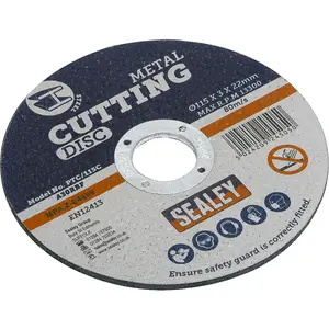 Heavy Duty 115mm Flat Metal Cutting Disc with 22mm Bore for Angle Grinders