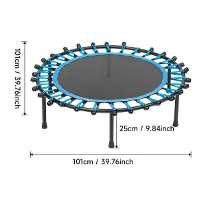 40 Inch Black Blue Round Garden Trampoline Fitness Trampoline for Kids and Adults