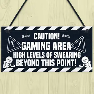 Funny Rude Gaming Sign Gamer Gift For Son Brother Christmas Birthday Gift Idea