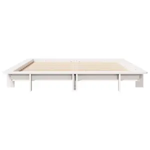 Berkfield Bed Frame without Mattress White 140x190 cm Solid Wood Pine