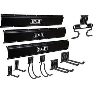 Ultimate 10-Piece Wall Mounted Storage Hook Set for Garage and Garden Tools