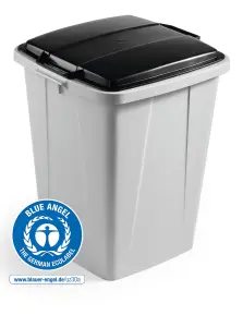 Durable DURABIN ECO 90L Recycled Plastic Square Bin Lid - Black