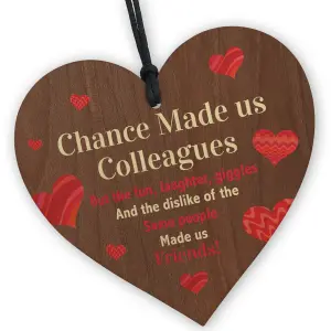 Red Ocean Chance Made Us Colleagues Gift Friendship Sign Wooden Hanging Heart Leaving Gift New Job Gift Best Friend Gifts